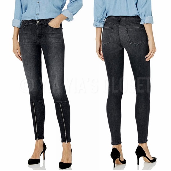 J Brand SZ 23 Women's 620 Zip-Hem Super-Skinny Jeans in Black Heath NEW - Picture 3 of 11